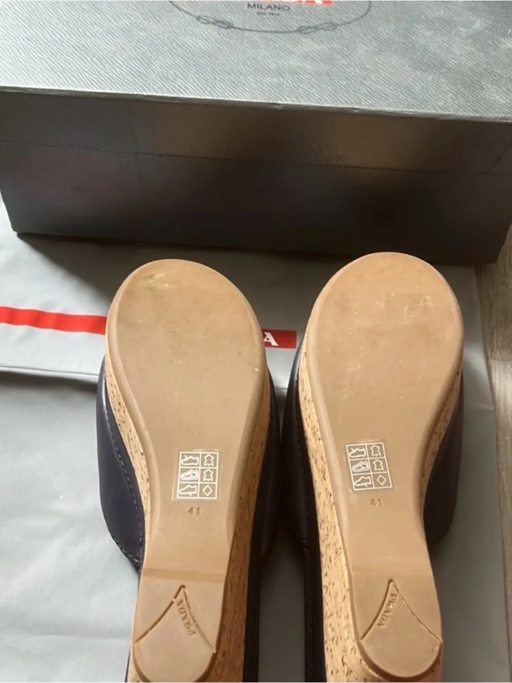 Prada Slate Gray Open-Toe Platform Slides EU41 US10.5-10